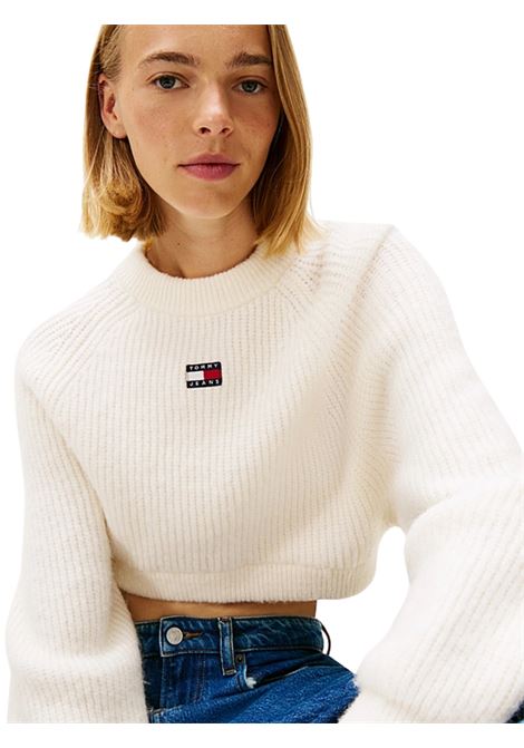Pullover squadrato con lana e distintivo OFF WHITE Tommy Hilfiger | DW0DW21677YBH